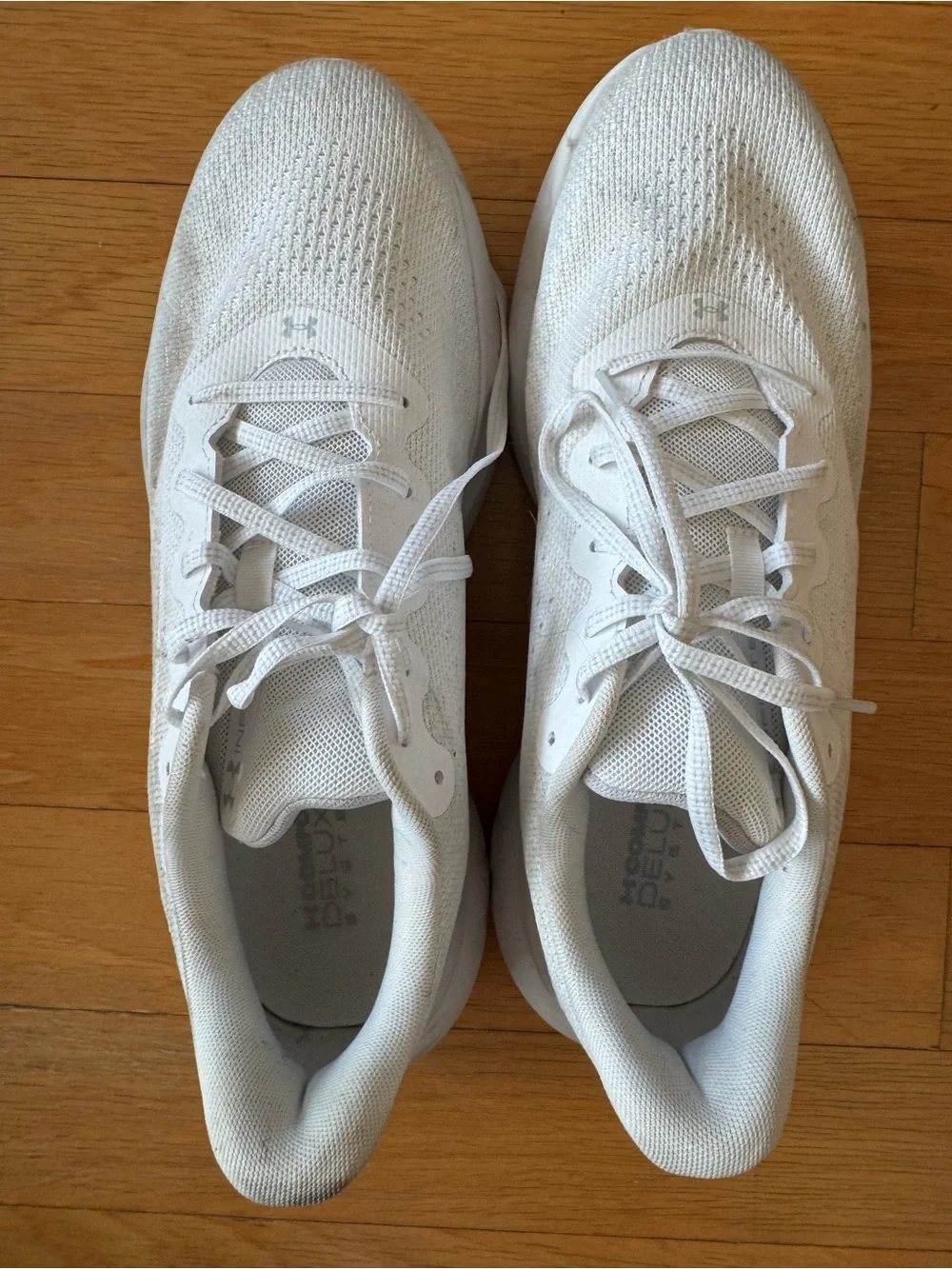 Under Armour White Breathable Knit Running Sneakers